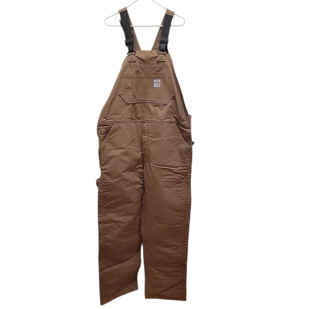 Men's Carhartt Duck FR Flame-Resistant Bib Overalls 38 x 36 Double Knee NEW